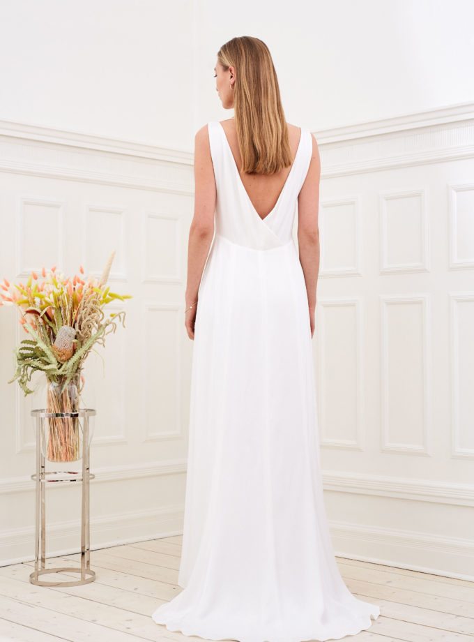 Amber - Minimalist wedding dress back