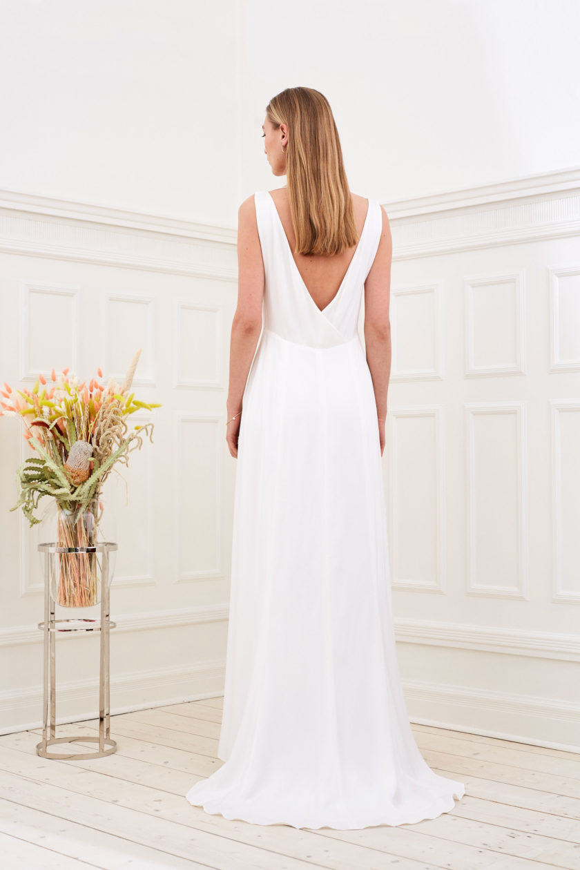 Amber - Minimalist wedding dress back