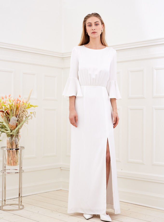 Marisa - Minimalist wedding dress slit