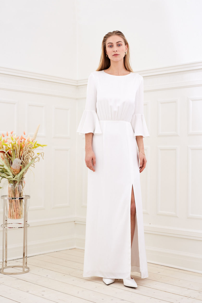 Marisa - Minimalist wedding dress slit