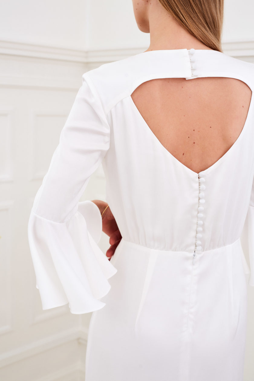 Marisa - Minimalist wedding dress open back buttons