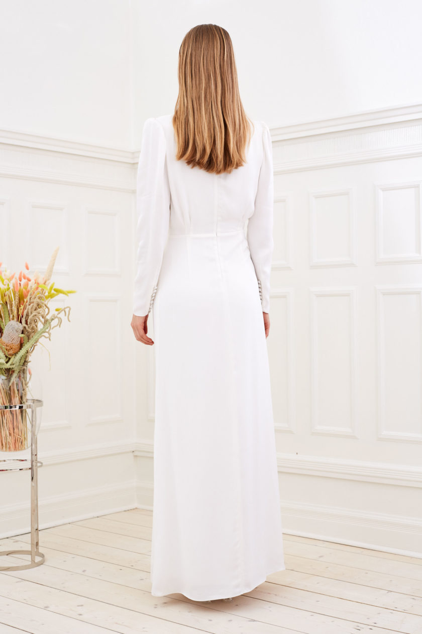 Farrah - Modern wedding dress long sleeve back