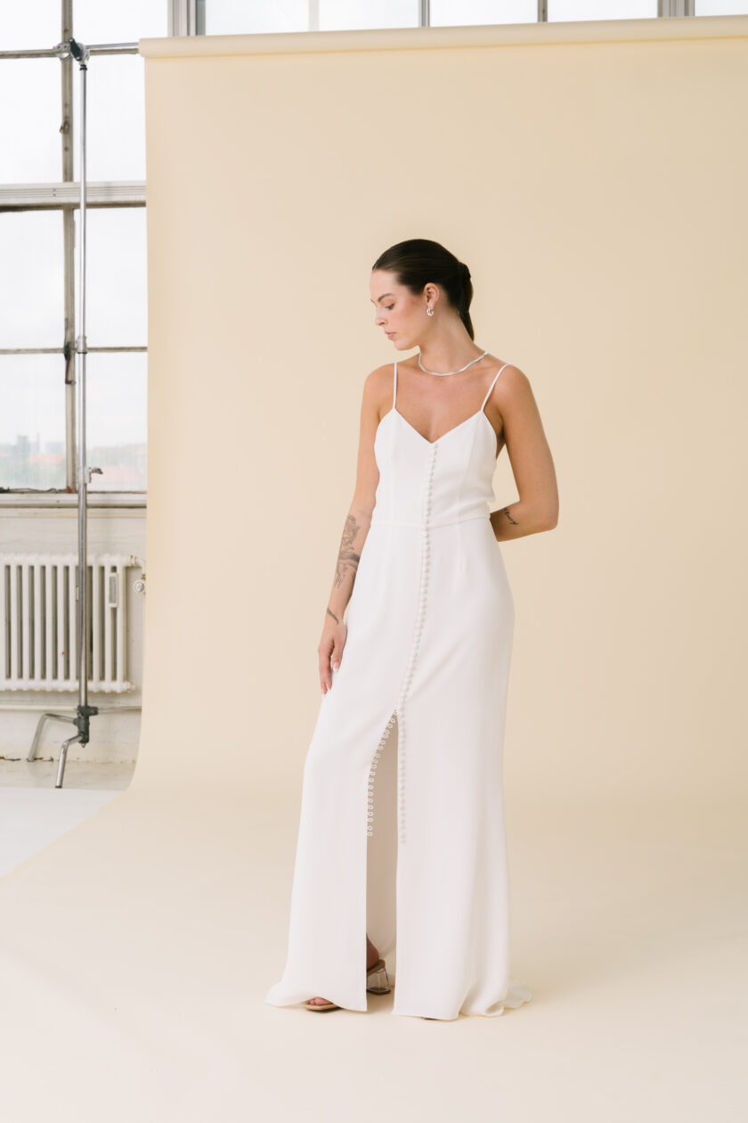 Violet - Artemis silk minimalist wedding dress