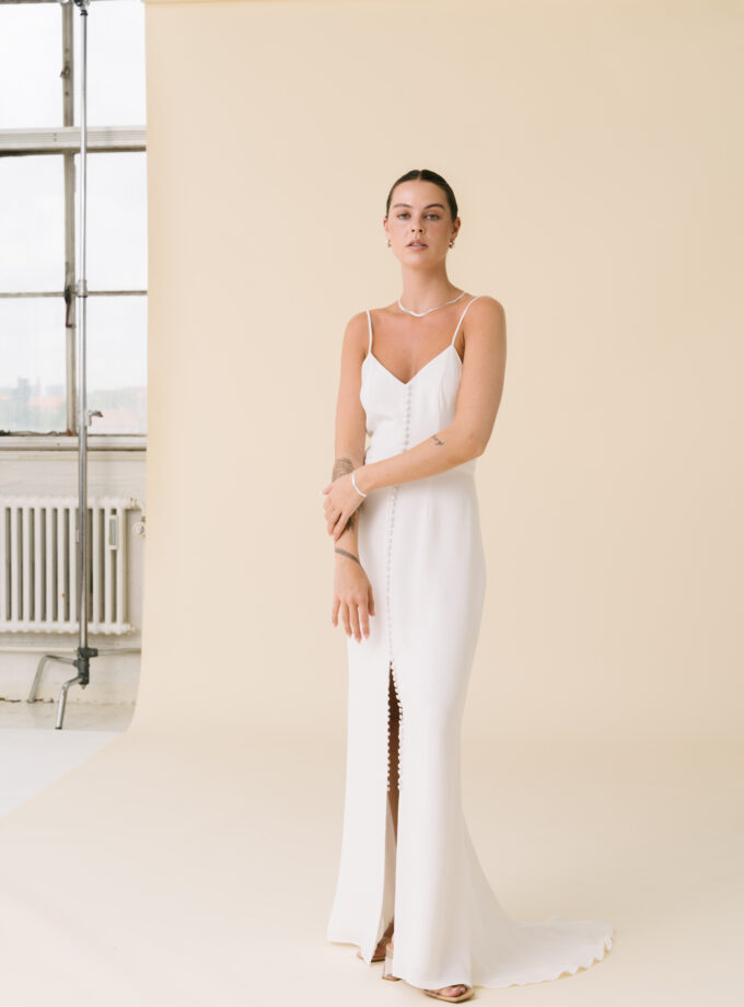 Violet - Artemis silk minimalist wedding dress