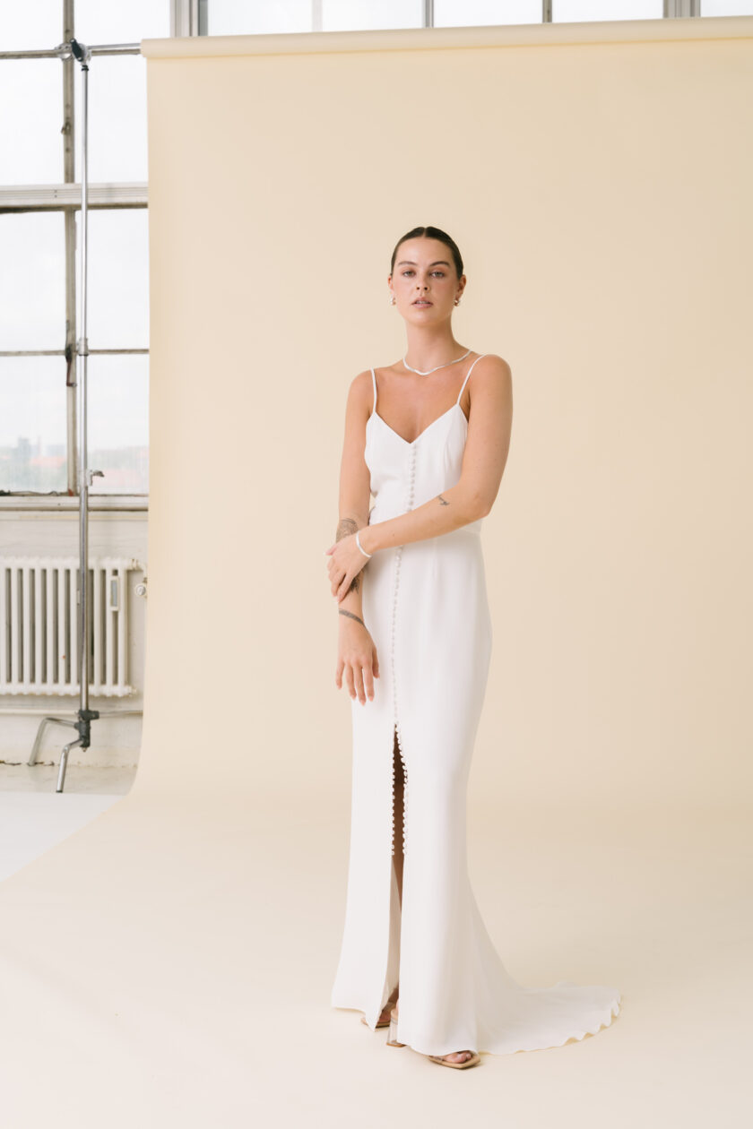 Violet - Artemis silk minimalist wedding dress