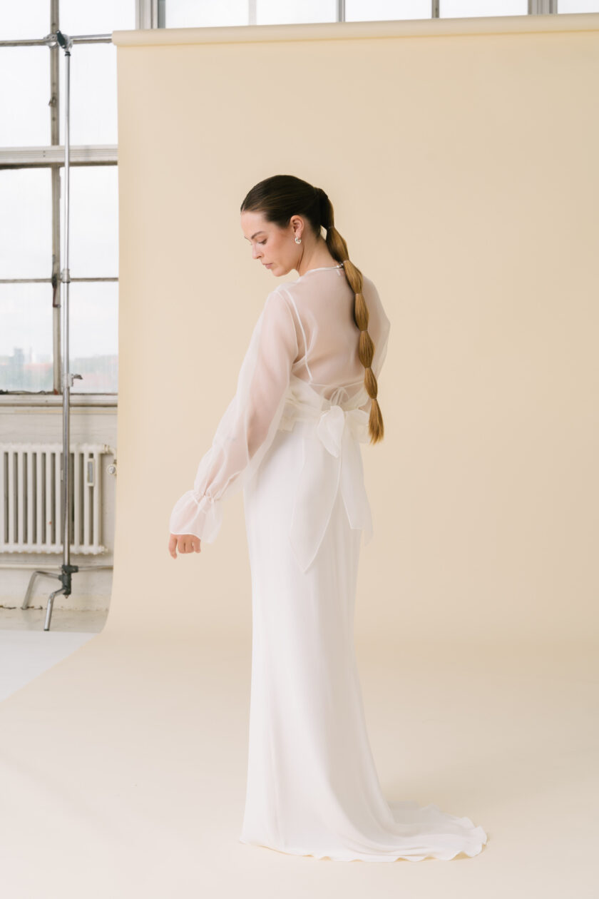 Margaux - Artemis minimalist transparent silk blouse cover up