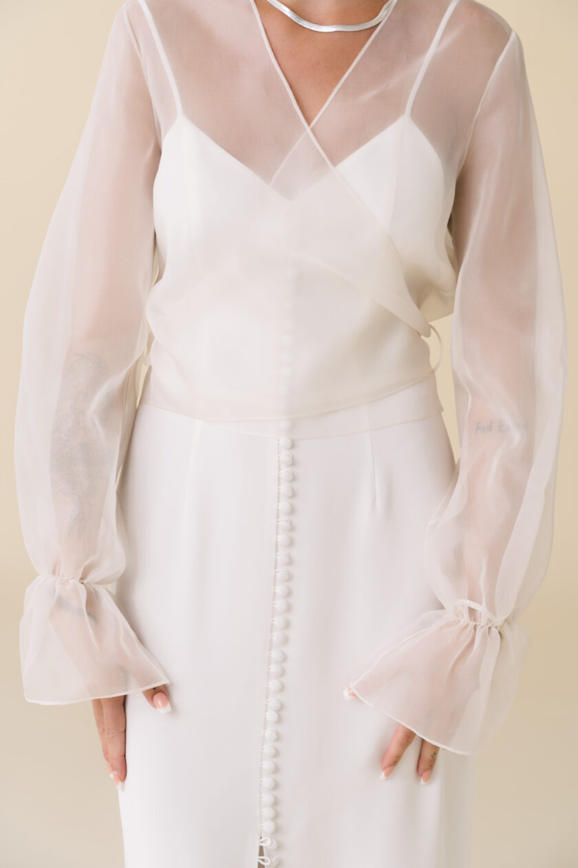 Margaux - Artemis silk organza blouse cover up bridal