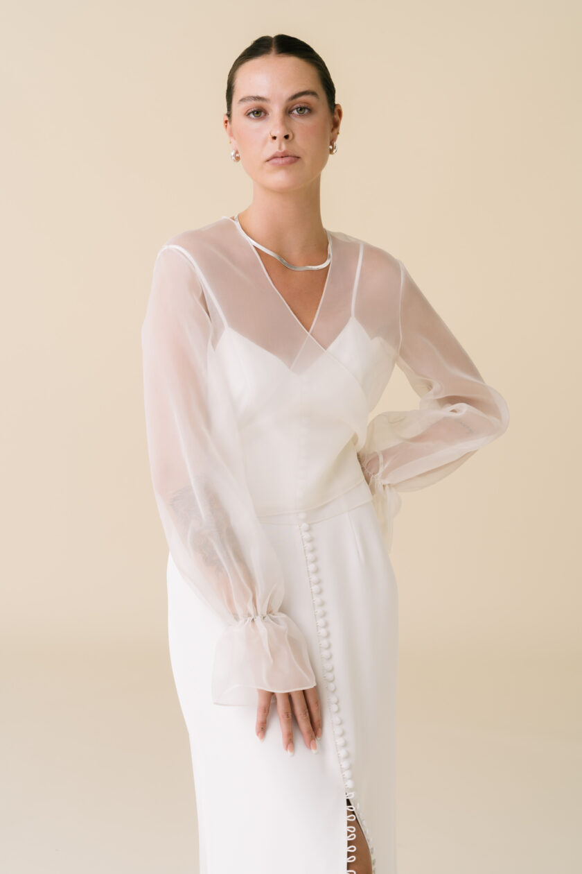 Margaux - Artemis minimalist silk blouse cover up