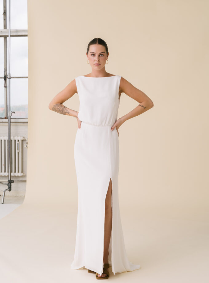 Lauren - Artemis minimalist silk wedding dress