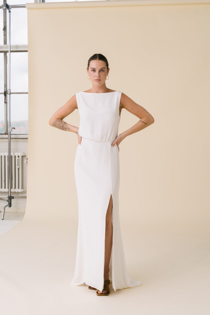 Lauren - Artemis minimalist silk wedding dress